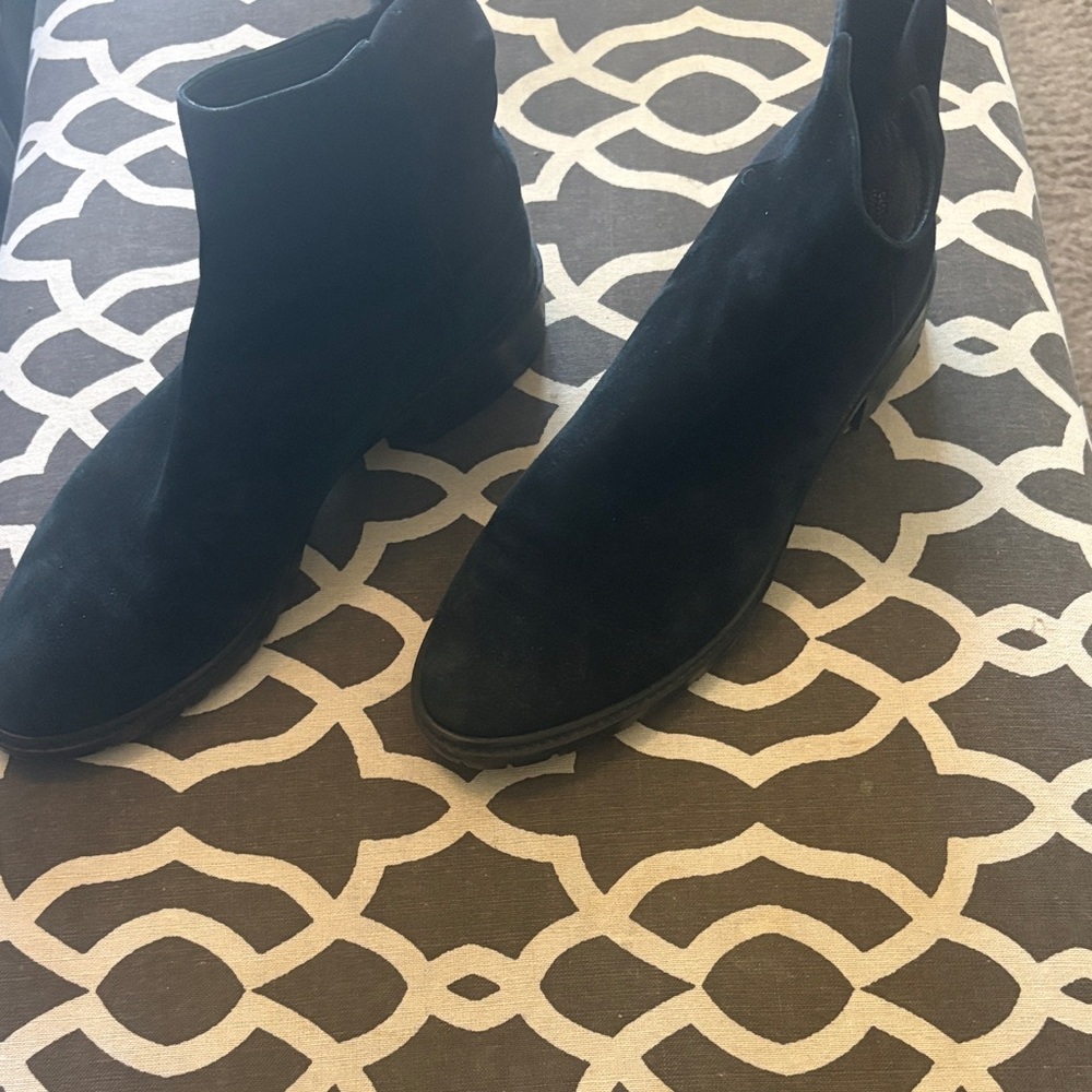 Womens Black Suede Ankle Boots